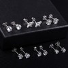 ASH'S CHOICE Women's 925 Silver Earrings, 6 Pairs of 925