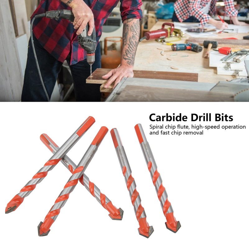 5Pcs Multifunctional Drill Bits Carbide Triangle Shank Electric Drilling Accessories