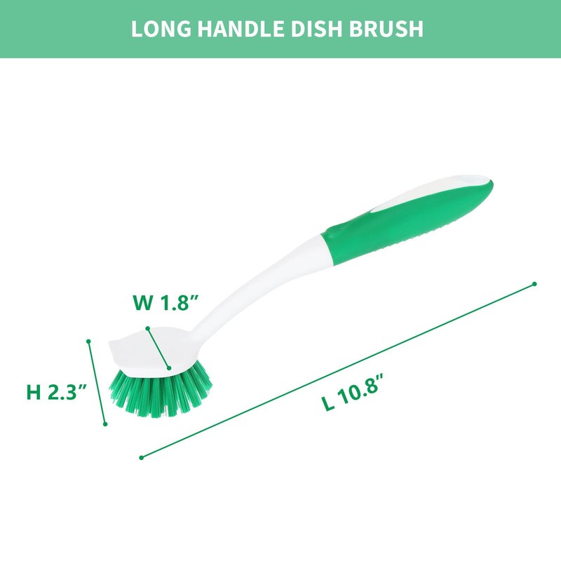 Dish Brush with Handle, 2 Pack Dish Cleaning Brushes with