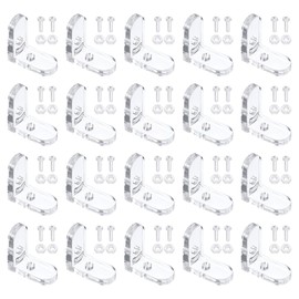 uxcell 20 Set Acrylic Corner Bracket, L-Shaped Corner Connector Joint Hanger Brace Brackets Transparent w/Screw for DIY Display Box