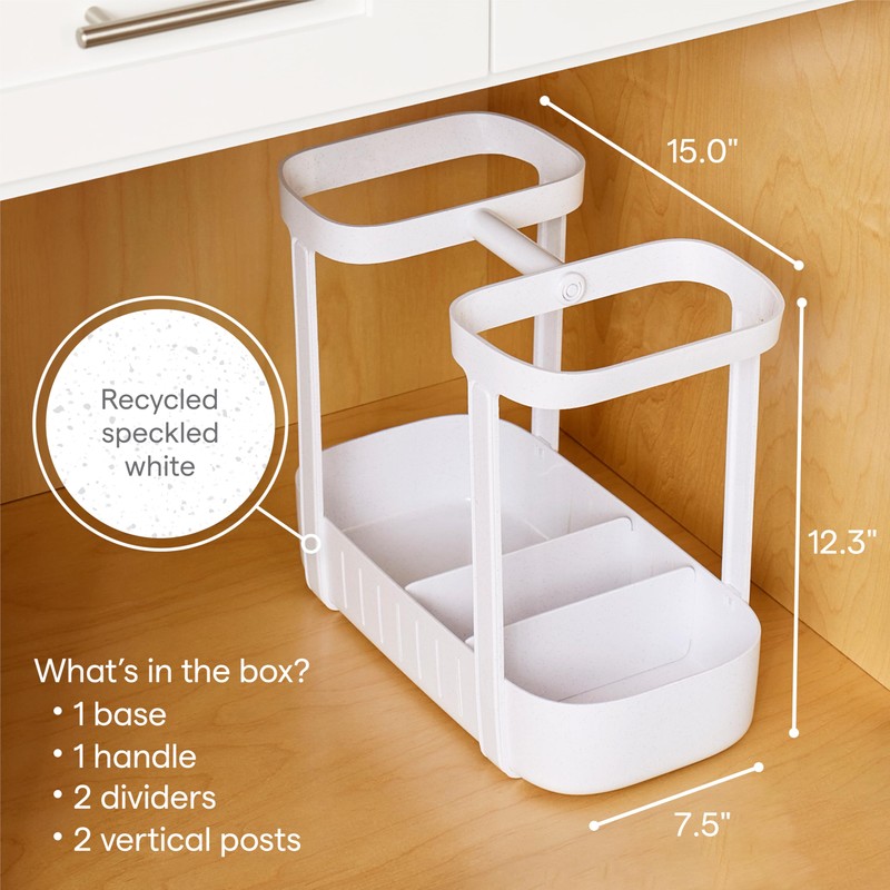 YouCopia SinkSuite Under Sink Cleaning Caddy, 2-Tier Adjustable Cleaning Supplies