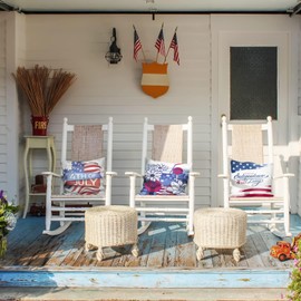 ANCHEER 4th of July Pillow Covers 16x16 Set of 4, American Flag Stars and Stripes Patriotic Throw Pillow Covers, Independence Day Decorations, Patriotic Throw Pillows Cases for Home