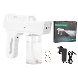 Handheld Blue Light Nano Sprayer Adjustable Wireless Nano Cleaning Spray Machine (White)UK Plug 100‑240V