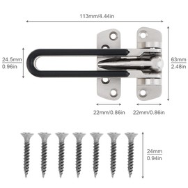 HOJLKLD Swing Bar Door Lock Door Protector for Front and Interior Door, Secondary Safety Lock for Kids, Home, Hotel, Apartment (Silver)