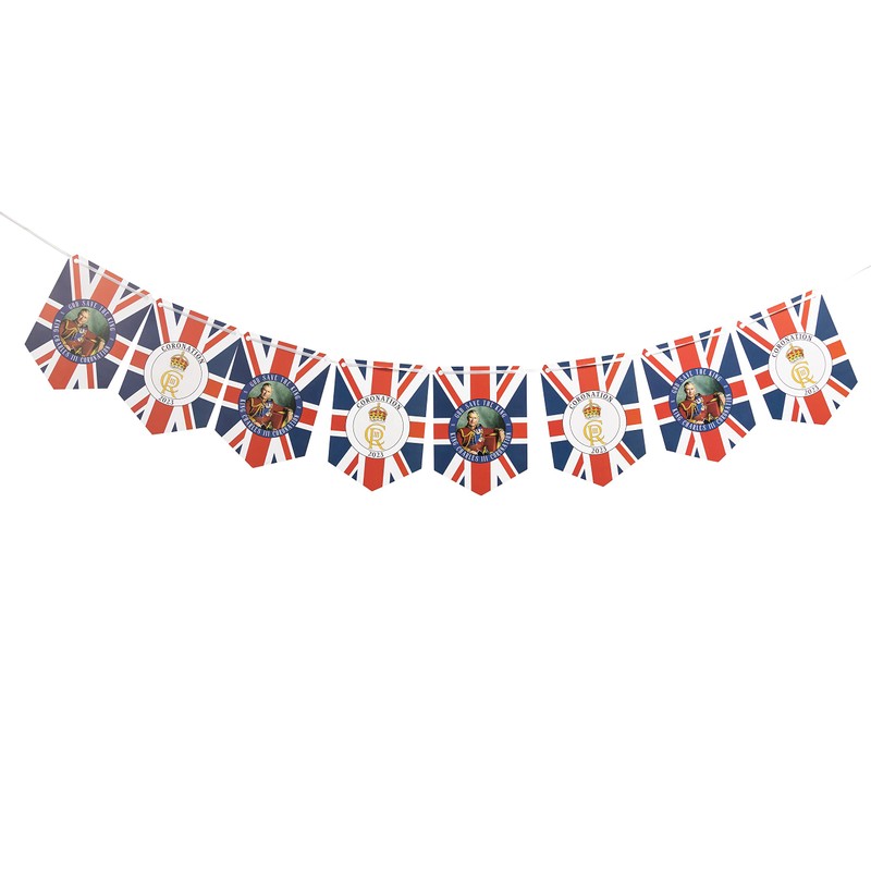 Coronation Bunting King Charles III Flag Banner for Home or