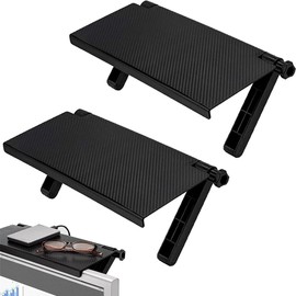 KUIZHEN Screen Top Shelf, Pack of 2 TV Top Shelf, 33 x 16 cm, Adjustable Monitor Storage Shelf, Suitable for Speakers, Media Boxes, Routers and Remote Controls, Black