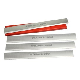 Ninehole Set of 4 HSS Planer Blades 260 mm, 260 mm Planer Blade Suitable for Rabot Lurem 260 and Kity 260, Planer Blades 260 x 20 x 2.5 mm