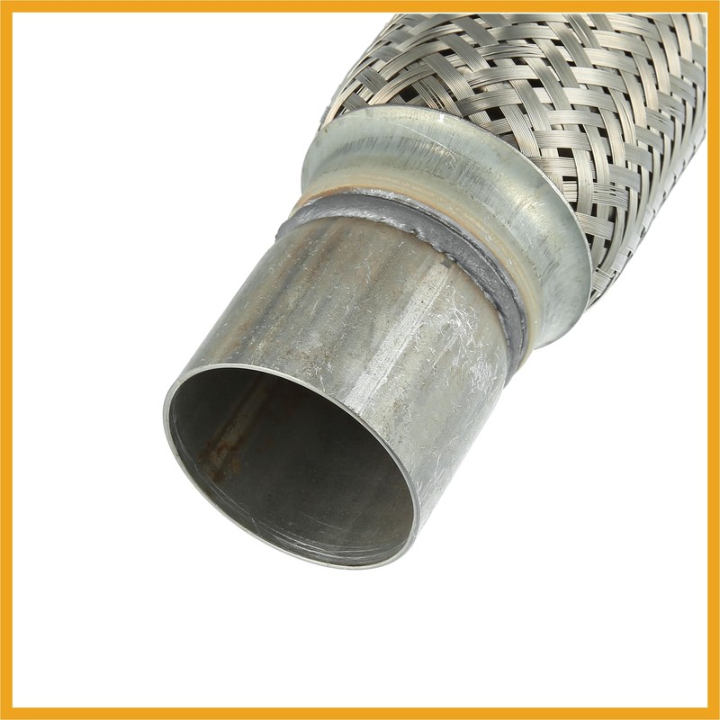 Partuto 2.36"x8"x11.81" Car Exhaust Flex Pipe with Welding Extension Pipe
