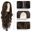 NAYOO Long Dark Brown Wavy Wig for Women 26 Inch
