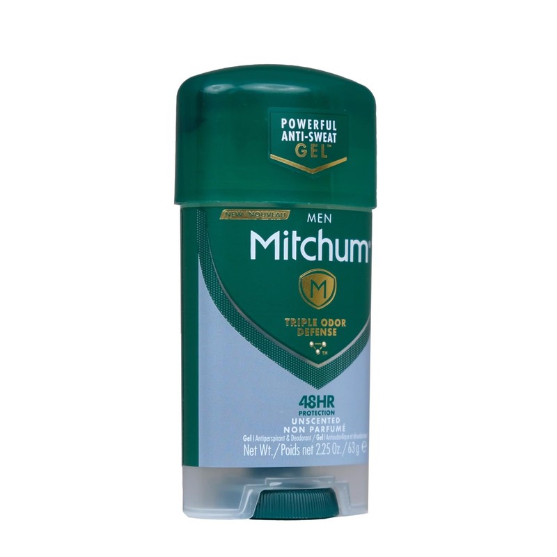 Mitchum Clear Gel Anti-Perspirant & Deodorant, Unscented for Men, 2.25
