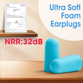 AZEN 600 pares de tapones para los oídos, NRR de espuma suave de 32 dB para dormir con cancelación de ruido, tapones para los oídos para conciertos, t