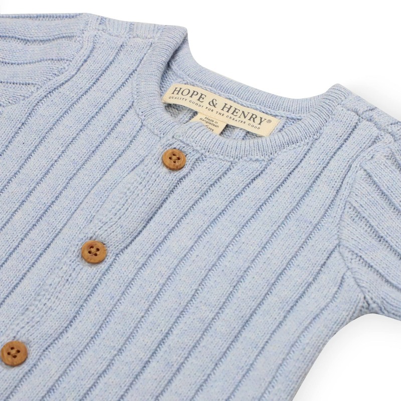 Hope & Henry Baby Layette Shortie Button Front Sweater Romper