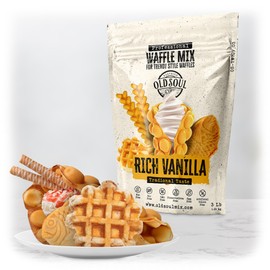 OLDSOUL Trendy Waffle & Pancake Mix | Bubble Belgian Cone | Natural Ingredients | Easy Preparation | Reach Vanilla Flavor | 3 Lbs