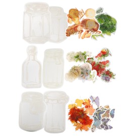 Operitacx Craft Sticker 6 Sets Natural Themed Floral Series Scrapbook Sticker Supplies for Decorative Material