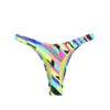 RELLECIGA Bikini de corte alto para mujer, Rayas neón, M