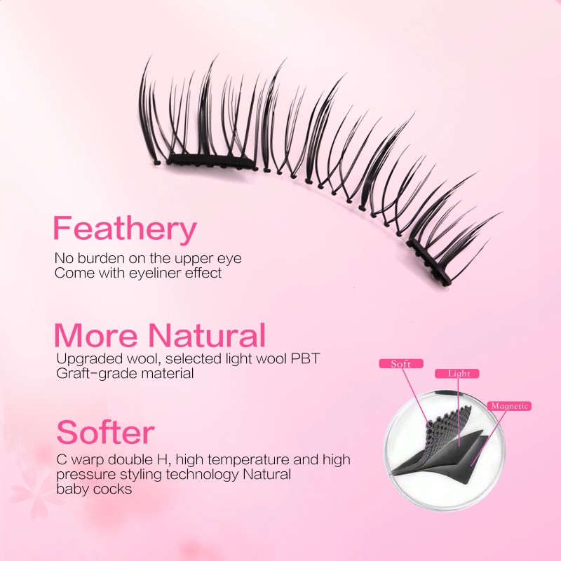 Professionally Manufactured Magnetic Eyelashes Wispy Look No Glue Needed Reusable