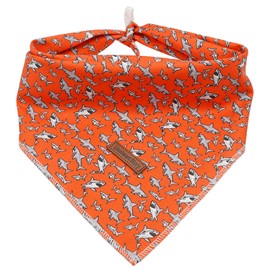 Lionheart glory Dog Bandana Dog Kerchief 1 Pack Washable Soft Dog Scarf, Shark Square Adjustable Girl or Boy Dog Bandanas for Small Dogs and Cats