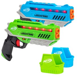 NERF Laser Strike 2 Player Laser Tag Game Pack Complete with 2 300ft Range Blasters & 2 Holsters - Indoor or Outdoor Play Arcade Games, Toys for Kids & Family