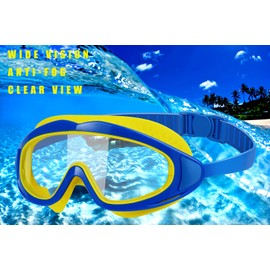 BOUTIKS® Swimming Mask Children, Swimming Goggles Children, Diving Goggles, Kids, Diving Mask with Ear Plugs & Nose Clips Included, Snorkel Mask for Children, 4-12 Years