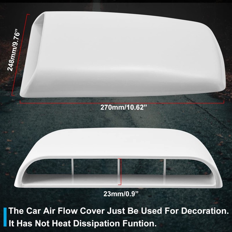 NATGIC Universal Car Air Flow Decorative Intake Hood Scoop Turbo