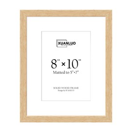 XUANLUO 1 Pack 10x8 Picture Frame,Natural Oak Wood Photo Frames