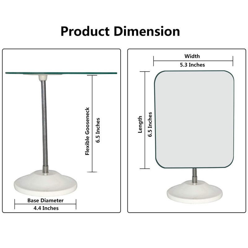 YEAKE Adjustable Flexible Gooseneck Makeup Mirror,360°Rotation Folding Portable Desk Vanity