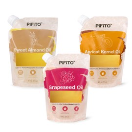 Pifito Soap Making Oils Sampler - Sweet Almond Oil, Grapeseed Oil, Apricot Kernel Oil (16 oz each) │ 100% Pure and Natural Carrier Oil for Essential Oils, Skin Care, Hair and Body Oil
