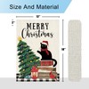DLZDN Christmas Garden Flag Funny Black Cat Tree Flag 12×18