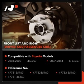 A-Premium Front Driver & Passenger Side Brake Dust Shield Compatible with Toyota Models - 4Runner 2003-2009, FJ Cruiser 2007-2014, 2-PC Set