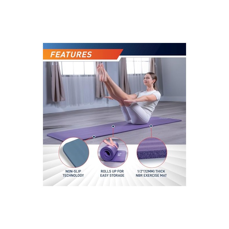 Circuit Fitness by Marcy Non-Slip Multi-Purpose Exercise Yoga Mats with