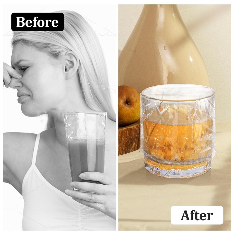 100 Pcs Scrunchie Drink Covers, Bulk Disposable Plastic Covers, Cups
