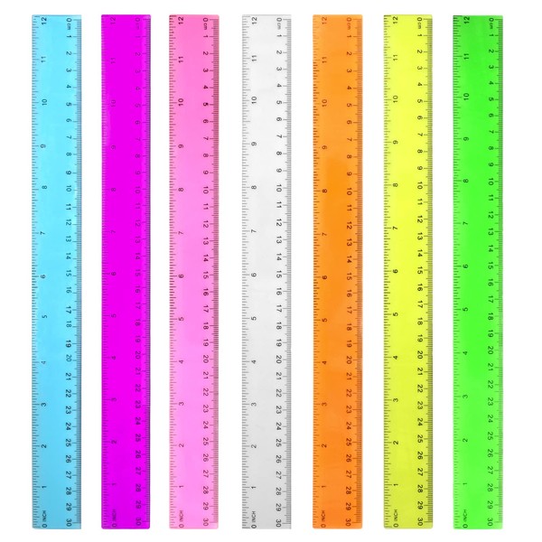 Color Transparent Ruler Plastic Rulers - Ruler 12 inch, Kids Ruler for ...