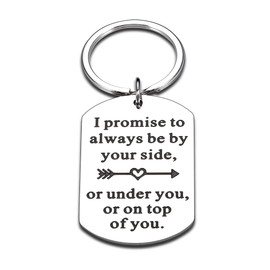 Christmas Valentines Day Gifts for Him Her Boyfriend Girlfriend I Promise to Always be by Your Side Keychain for Husband Wife Funny Gag Gifts for Fiance Fiancee Birthday Gift