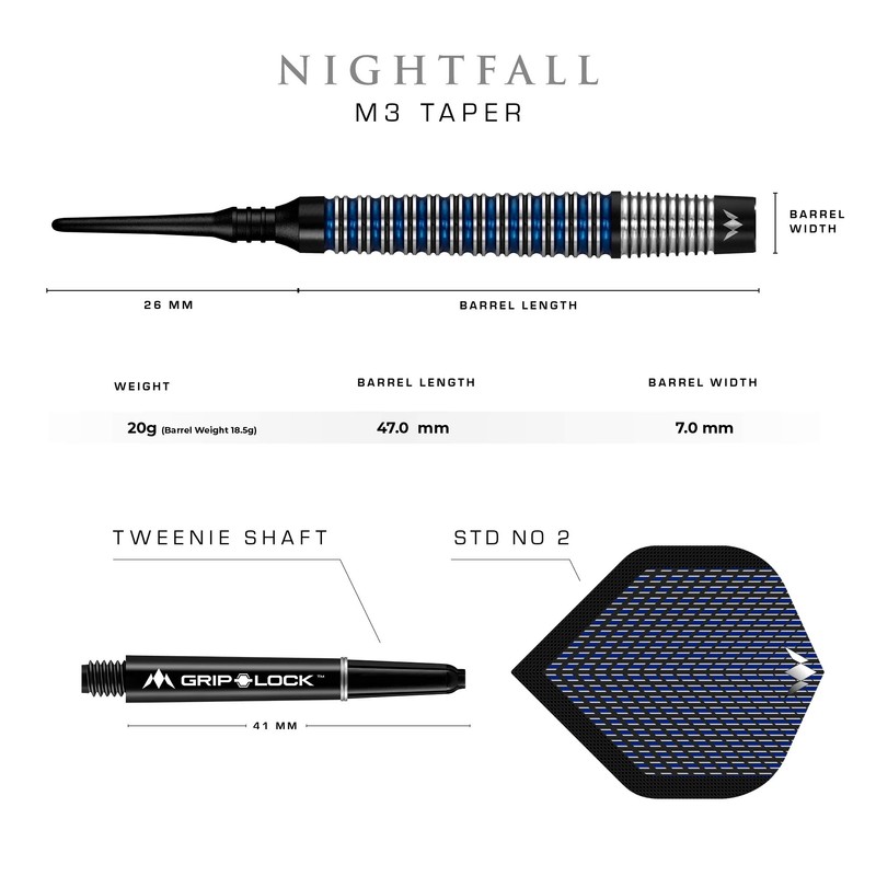 Mission Darts #_D9709 Nightfall | 20g Premium Soft Tip 90%