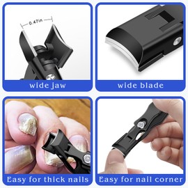 DRMODE Nagelknipser mit Auffangbehälter breite Backenöffnung für Senioren dicke Nägel