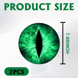 GutGiel 2PCS Beast Eyes Headlight Decals for Jeep, 3D Cool Beast Eyes Light Decoration Stickers, Waterproof Car Body Window Bumper Round Decal Compatible with Car Truck Jeep Wrangler（Green）