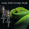 VENACOLY Ankh Huggie Hoop Earrings Dangle Drop Sterling Silver Egyptian