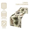 Rustic Woodland Table Runner, Wild Animal Bear Deer Fox Wolf