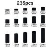 Zmbroll 235 Pcs ABS Black Round Gasket Outer Diameter 7mm