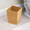 iDesign Small Bamboo Bathroom Trash Set of 2-Natural Waste Can