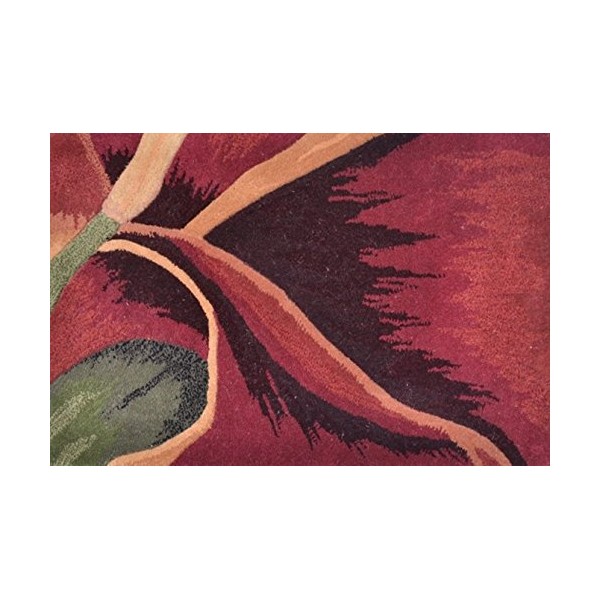 The Rug Market Aruba Plush Floor Rug, Green/Red/Yellow, 16" x