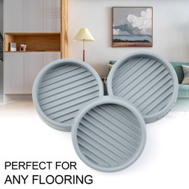 Furniture Coasters - 8 Pcs 2”Round Furniture Caster Cups - Non Slip Pads Hardwoods Floors Non Skid Furniture Grippers Rubber Furniture Feet Anti Slide Floor Protector for Bed Couch Stoppers Gray