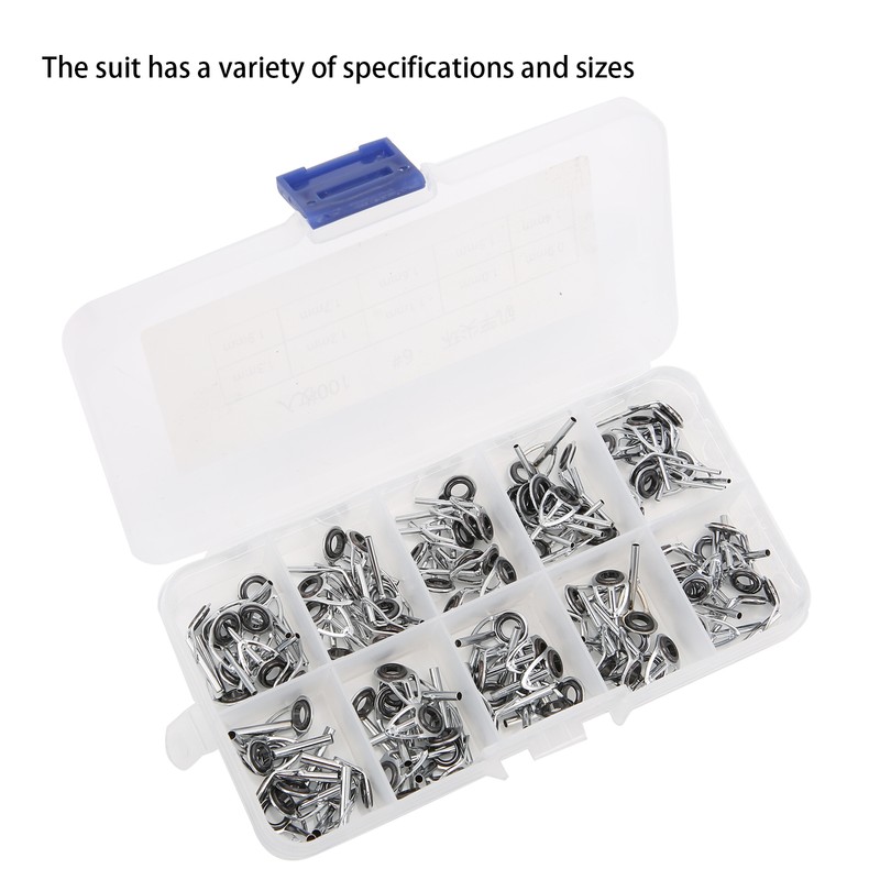 100Pcs Fishing Rod Guide Ring Set Ceramic Guide Eye Sets