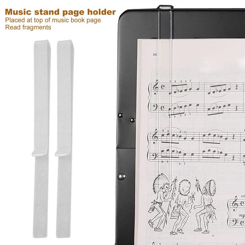 1 Pair Clear Acrylic Music Book Clips for Music Stand