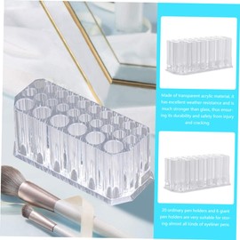 FRCOLOR 26 Pen Display Stand Makeup Brush Organizer Eyeliner Stand Makeup Brush Holder Makeup Pen Holder Makeup Display Stand Lip Liner Organizer Lip Liner Holder Eyeliner Holder Acrylic
