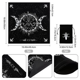 craspire Altar Cloth Tarot Cards Table Witchcraft Triple Moon Goddess Tablecloth Age Holy Table Cover Spiritual Spell Witch Tarot Accessories