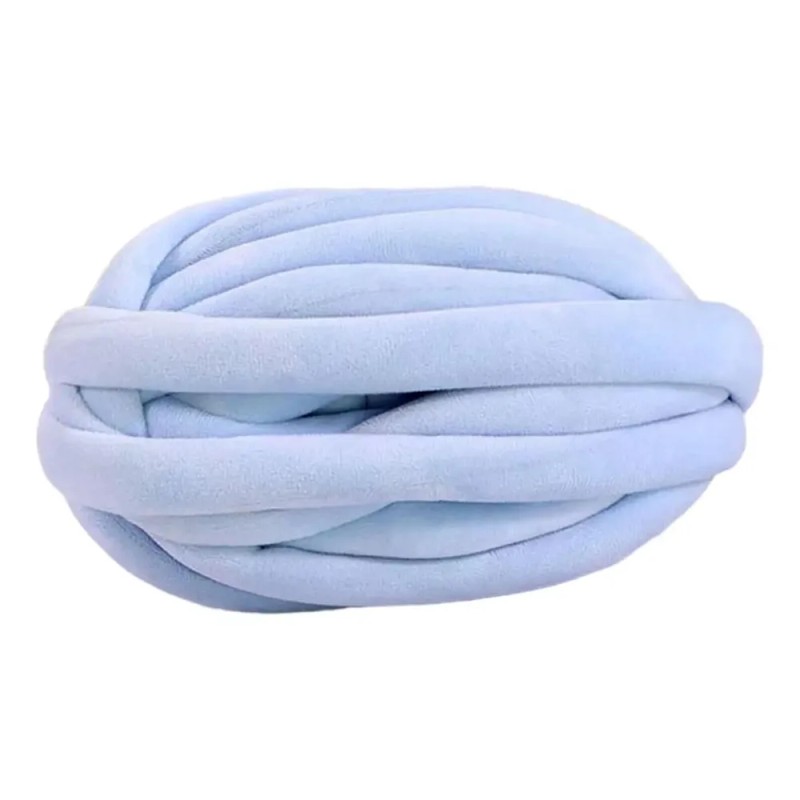 Hilo Grueso Y Voluminoso, Lavable A Mano, Hilo Azul Claro