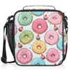 CFERSAN Colorful Glazed Donuts Kids Insulated Lunch Bag School Lunch