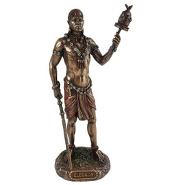 JFSM INC Bronze Finish Elegua African God Orisha Statue Santeria Yoruba Ellugua Ellegua