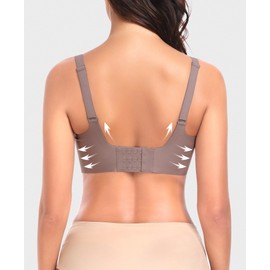 SINFLA Womens Wireless Bra No Underwire Comfort Seamless Bras Buttery Soft Bralette Full Coverage Everyday Bra (Coffee,Small)